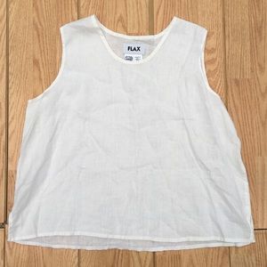 Flax white 100% linen tank Cami blouse